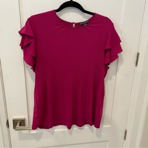 Adrianna Pappel Fuchia Summer Blouse Size L